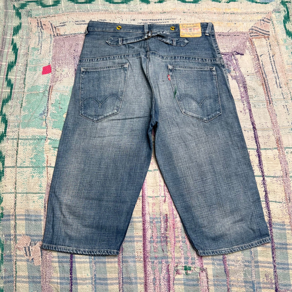 Vintage Levis Engineered Shorts Mens 36 Blue Cinch Back Two horse brand